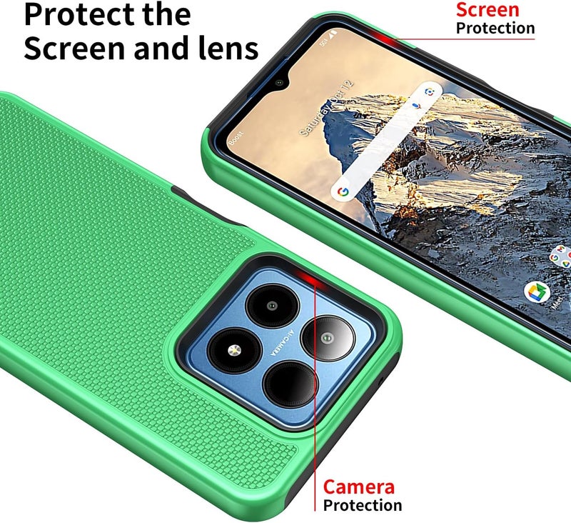Mocotto for Boost Summit 5G Case with Tempered Glass Screen Protector,Dual Layer Heavy Duty Shockproof Protection for Boost Mobile Summit 5G (Boost Summit 5G,Green) - Image 2